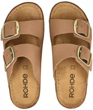 Rohde Alassio 6220 Nubuck Leather Mule with Platform Sole braun