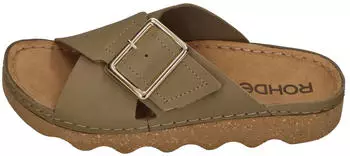 Rohde Alassio 6220 Nubuck Leather Mule with Platform Sole gr&uuml;n