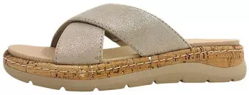 Jana Shoes Softline Leather Wedge/Plat Mule (8-27701) gold