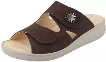 Longo Women's Mule Nubuck Leather braun choco