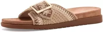 TOMS Shoes Marin Slide Textile Women's Sandals almond multi engineered crochet