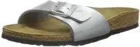 Birkenstock 40413-531-38, Birkenstock Madrid Birko-flor silver (531) Schmal 38 Damen