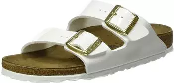 Birkenstock Arizona Birko-Flor Lack white/gold (schmal)