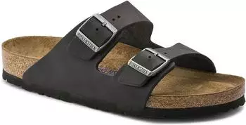 Birkenstock Arizona Weichbettung Fettleder Nubuk (Schmal) black