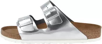 Birkenstock Arizona Naturleder Weichbettung Metallic (Normal) metallic silver
