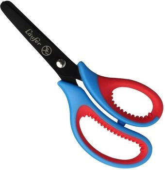 Läufer Ergonomische Bastelschere für Kinder, rot/blau, mit runder Spitze, für Rechtshänder (87226)