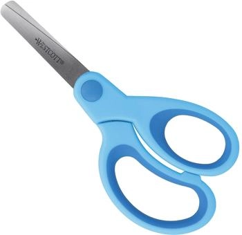 Westcott Kinderschere Softgrip blau f&uuml;r Rechtsh&auml;nder mit abgerundeter Spitze 13 cm (E-21581 00)