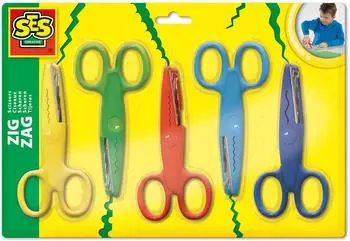 SES Creative Bastelscheren-Set, 5-teilig, Zickzack (00839)
