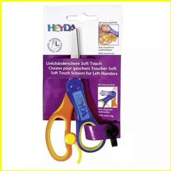 Heyda Kinderschere SoftTouchPlus Linkshänder, rund, 13,5cm (2048077)