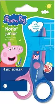 Staedtler Noris Junior Peppa Pig Bastelschere, rund, blau/rosa, Rechtshänder (965 40BKL1)