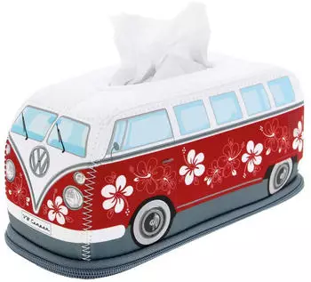 Brisa Kosmetik-Taschentuchspender Neopren T1 Bus Design Hibiskus/Rot (BUNE201)