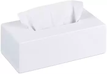 Relaxdays Taschentuchbox rechteckig, Bambus, weiß, 2er-Set