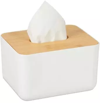 Relaxdays Tücherbox Bambus, 10er-Set