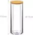 Relaxdays Wattepadspender mit Deckel 2er Set, Acryl/Bambus, transparent (10026559_873)