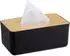 Relaxdays Taschentuchbox mit Bambusdeckel, schwarz-braun, 4er-Set