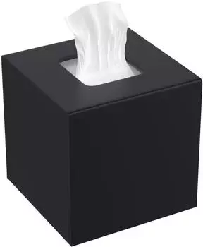 LuxusKollektion Kosmetiktücherbox, Acryl, quadratisch, mattschwarz, 14x14x14cm, Magnetabdeckung