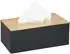 Relaxdays Tücherbox mit Bambusdeckel, schwarz/natur, 10x26x14cm (10034289)