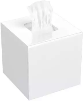 LuxusKollektion Kosmetiktücherbox, Acryl, quadratisch, weiß, 14x14x14cm, Magnetabdeckung