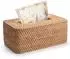 LuxusKollektion Kosmetiktücherbox Rattan, rechteckig, geflochten, natur (26x15,5x10,5cm)