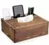 LuxusKollektion Taschentuchbox aus Holz mit 3 Fächern, braun, 25x20,5x9,5cm
