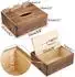 LuxusKollektion Taschentuchbox aus Holz mit 3 Fächern, braun, 25x20,5x9,5cm