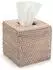 LuxusKollektion Kosmetiktücherbox Rattan, gewebt, quadratisch, weiß, 14x14x14,5cm