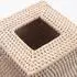 LuxusKollektion Kosmetiktücherbox Rattan, gewebt, quadratisch, weiß, 14x14x14,5cm