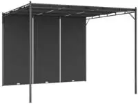 Gartenpavillon Mit Seitenvorhang 3x3x2,25 M Anthrazit - Vidaxl