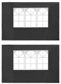 vidaXL Partyzelt-Seitenwände 2 Stück mit Fenster PE Anthrazit (45117)