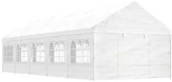vidaXL Pavillon mit Dach 11,15x4,08x3,22 m Polyethylen Wei&szlig; (3155489)