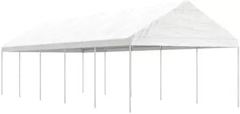 vidaXL Pavillon mit Dach 11,15x4,08x3,22 m Polyethylen Wei&szlig; (3155513)