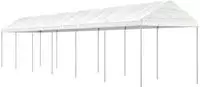 vidaXL Pavillon mit Dach Wei&szlig; 13,38x2,28x2,69 m Polyethylen