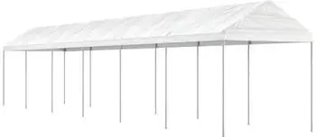 vidaXL Pavillon mit Dach 13,38x2,28x2,69 m Polyethylen Wei&szlig; (3155506)