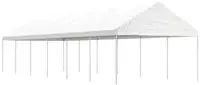 vidaXL Pavillon mit Dach Wei&szlig; 13,38x4,08x3,22 m Polyethylen