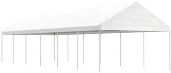 vidaXL Pavillon mit Dach 13,38x4,08x3,22 m Polyethylen Wei&szlig; (3155514)