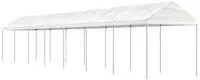 vidaXL Pavillon mit Dach Wei&szlig; 15,61x2,28x2,69 m Polyethylen