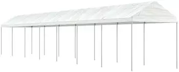 vidaXL Pavillon mit Dach 15,61x2,28x2,69 m Polyethylen Wei&szlig; (3155507)