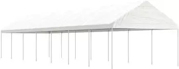 vidaXL Pavillon mit Dach 15,61x4,08x3,22 m Polyethylen Wei&szlig; (3155515)