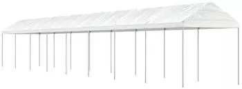 vidaXL Pavillon mit Dach 17,84x2,28x2,69 m Polyethylen Wei&szlig; (3155508)