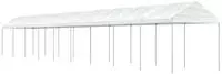 vidaXL Pavillon mit Dach Wei&szlig; 20,07x2,28x2,69 m Polyethylen