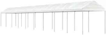 vidaXL Pavillon mit Dach 20,07x2,28x2,69 m Polyethylen Wei&szlig; (3155509)
