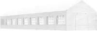 vidaXL Pavillon mit Dach Wei&szlig; 20,07x4,08x3,22 m Polyethylen