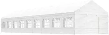 vidaXL Pavillon mit Dach 20,07x4,08x3,22 m Polyethylen Wei&szlig; (3155493)