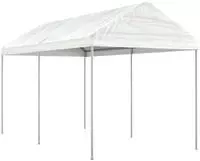 vidaXL Pavillon mit Dach Wei&szlig; 4,46x2,28x2,69 m Polyethylen