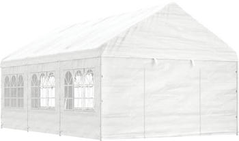 vidaXL Pavillon mit Dach 6,69 x 4,08 x 3,22 m Polyethylen Weiß (3155487)