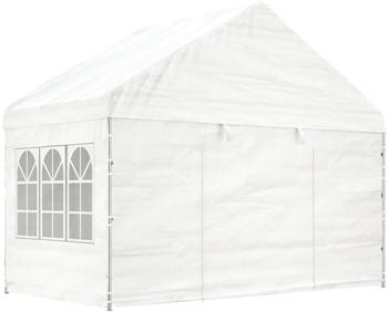 vidaXL Pavillon mit Dach 4,08x2,23x3,22 m Polyethylen Weiß (362631)