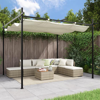 vidaXL Pergola mit Schiebedach 295x292x230 cm Creme (360114)