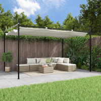 vidaXL Pergola mit Schiebedach Creme 395x292x230 cm