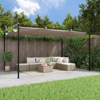 vidaXL Pergola mit Schiebedach Taupe 395x292x230 cm