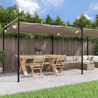 vidaXL Pergola mit Schiebedach Taupe 589x292x230 cm